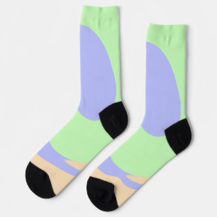 Blue green ombre fluid marble boho bold pattern socks