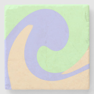 Blue green ombre fluid marble boho bold pattern stone coaster