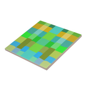 Blue Green Orange Purple Creamy Pattern Abstract  Tile
