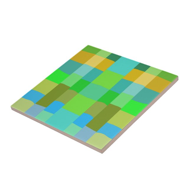 Blue Green Orange Purple Creamy Pattern Abstract  Tile (Side)
