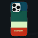 Blue, Green Orange Stripes Pattern Personalised iPhone 16 Pro Case<br><div class="desc">A trendy blue  green and orange stripes pattern adds a bold and modern touch to your personalised iPhone 16 Pro case. Customise it with a name,  monogram,  or initials for a unique and stylish look.</div>