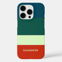 Blue, Green Orange Stripes Pattern Personalised
