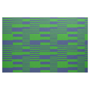 Blue Green Patchwork Stripes Design  Fabric