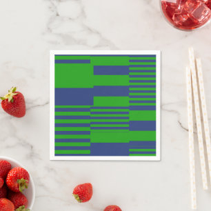 Blue Green Patchwork Stripes Design  Napkin
