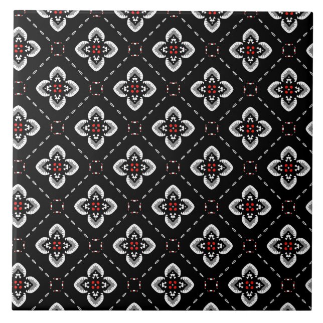 Blue & Green pattern #1 Tile (Front)
