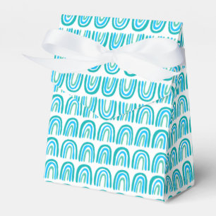 Blue Green Pattern Rainbow Baby Shower Gift Favour Box