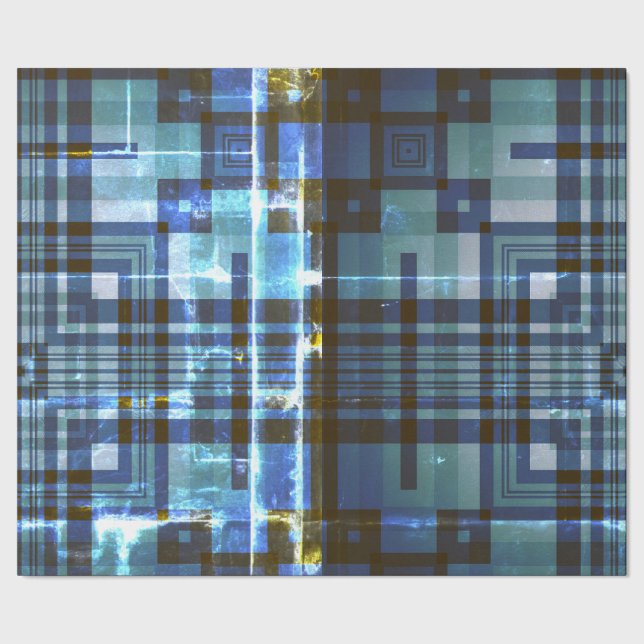 Blue green Pattern Wrapping Paper (Seam)