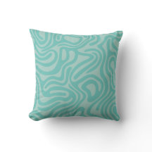 Blue Green Patterns Abstract Throw Pillow