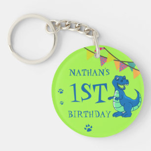 Blue Green Paw Dinosaur Theme Birthday Party Favou Key Ring