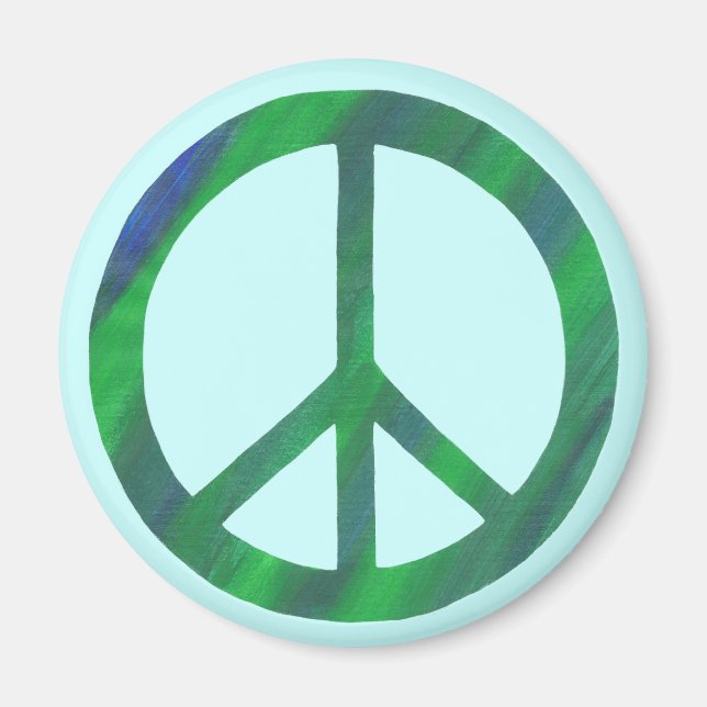 Blue Green Peace Sign Magnets (Front)