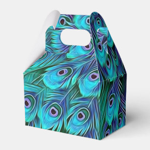Blue Green Peacock Favour Box