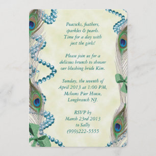 Blue/Green Peacock Invitation
