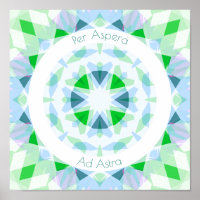 Blue Green Per Aspera Ad Astra Stars Motivational