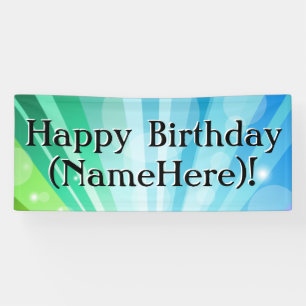 Blue/Green Personalised Birthday Party Banner