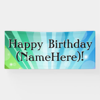 Blue/Green Personalised Birthday Party Banner