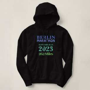 Blue Green Personalised Marathon Runner CustomText Hoodie