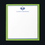 Blue Green Personalised Name Fun Pickleball  Notepad<br><div class="desc">A super fun notepad for pickleball lovers! Design features crossed pickleball paddles and your custom text. Add a name, monogram, club name, etc. Easily change the colours too. Makes a really thoughtful birthday, hostess or holiday gift for your tournament partner, coach or anyone who is in love with the awesome...</div>