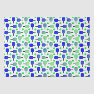 Blue & Green Pickleball Paddles Green Pickleballs Tissue Paper