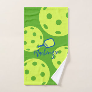 Blue & Green  Pickleball Personalised Sweat Hand Towel