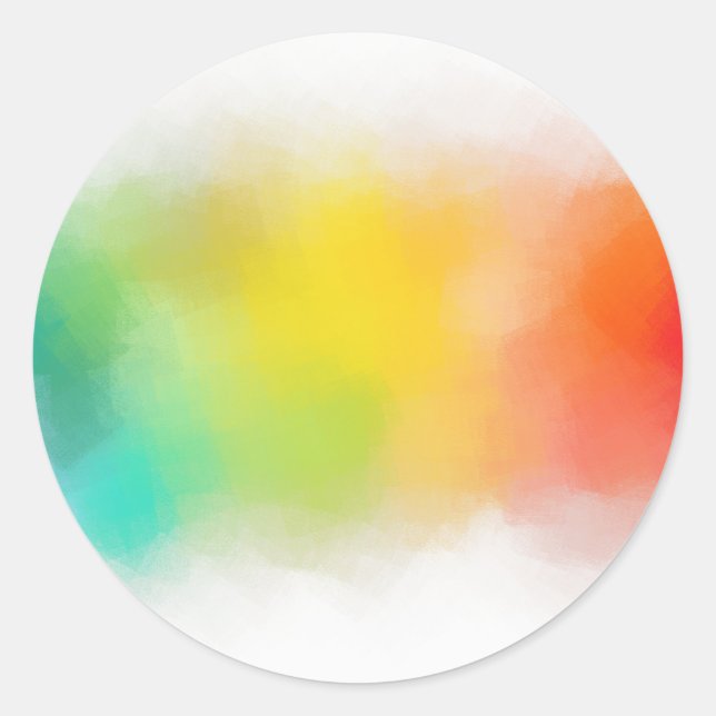 Blue Green Pink Red Yellow Orange Custom Colourful Classic Round Sticker (Front)