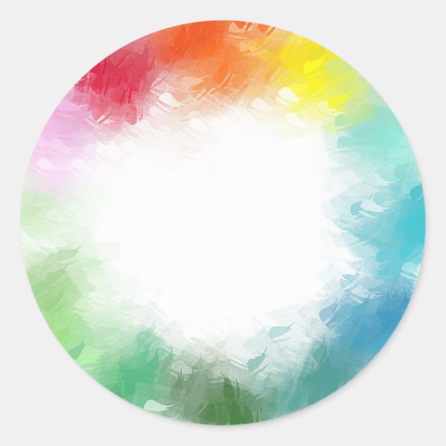 Blue Green Pink Red Yellow Orange Modern Beautiful Classic Round Sticker (Front)