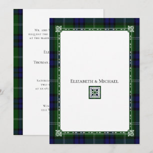 Blue & Green Plaid,Tartan Wedding Invitation