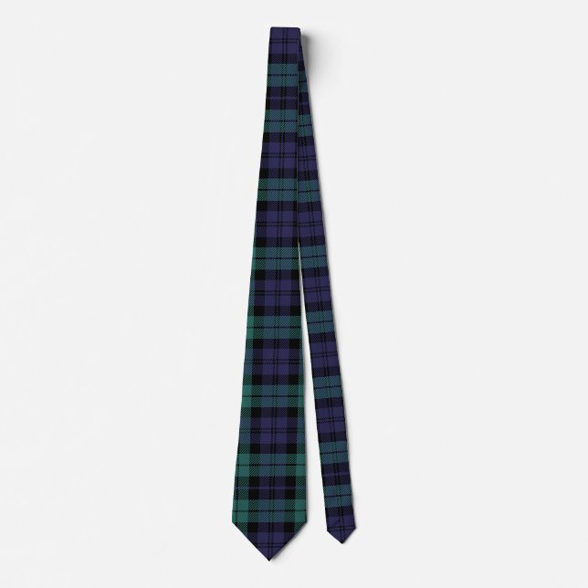 Blue Green Plaid Tie (Front)