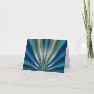 Blue-Green Pleated Design Note/Greeting Card