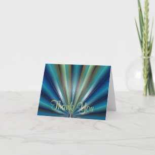 Blue-Green Pleated Design Thank You Card