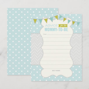Blue Green Polka Dots Baby Shower Advice Card
