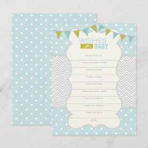 Blue Green Polka Dots Wishes for Baby Card
