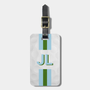 Blue Green Preppy Personalised Golf Bag Tag