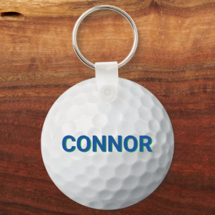 Blue Green Preppy Personalized Golf Bag Tag Key Ring