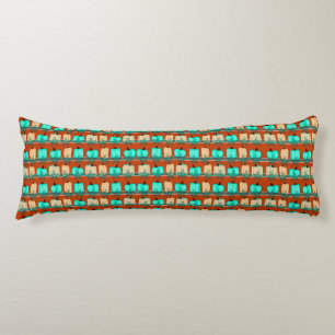 Blue Green Pumpkin and Vines Mystery Pillow