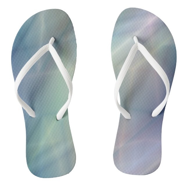 blue green purple abstract flip flops (Footbed)