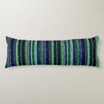 Blue, green, purple geometric with stripes body cushion<br><div class="desc">Blue,  green,  purple geometric with stripes</div>