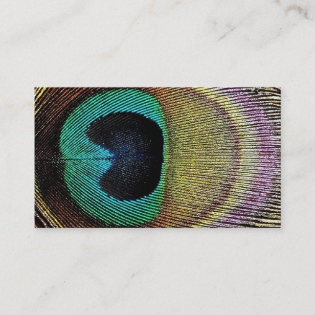 Blue-Green Purple Peacock Business Card (Front)