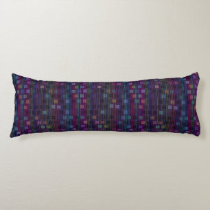Blue, green, purple, pink squares with stripes body cushion