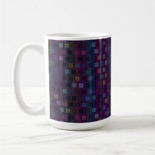 Blue, green, purple, pink squares with stripes coffee mug