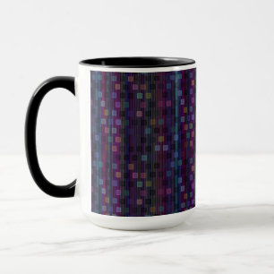 Blue, green, purple, pink squares with stripes mug