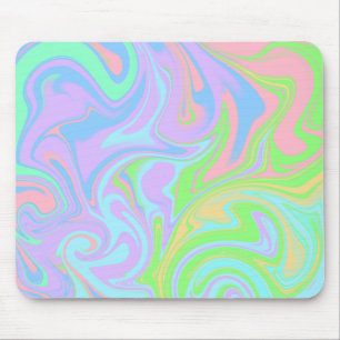 Blue Green Purple Pink Swirl Abstract Design Mouse Mat