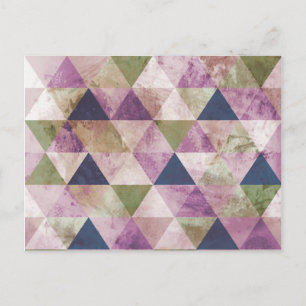 Blue, Green & Purple Triangle Geometric Design Postcard