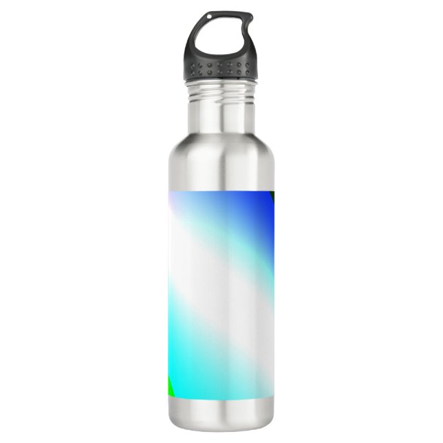 Blue green rainbow abstract texture pattern art  t 710 ml water bottle (Front)