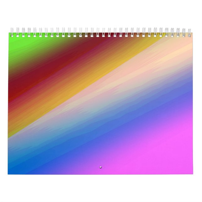 Blue green rainbow abstract texture pattern art  t calendar (Cover)