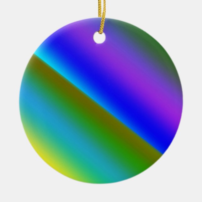 Blue green rainbow abstract texture pattern art  t ceramic tree decoration (Front)