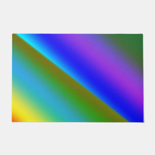 Blue green rainbow abstract texture pattern art t doormat