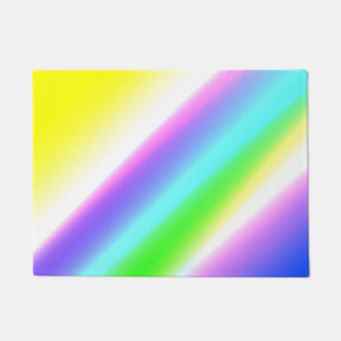 Blue green rainbow abstract texture pattern art  t doormat