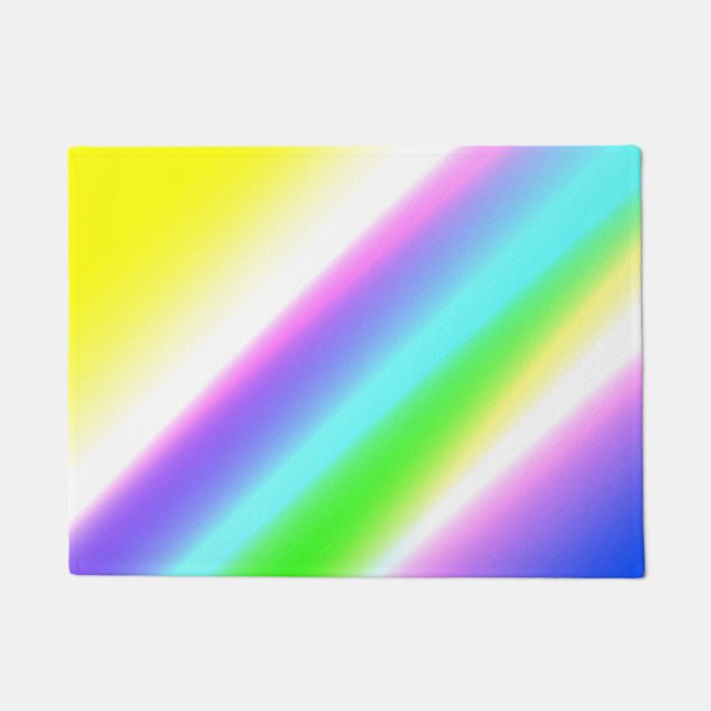 Blue green rainbow abstract texture pattern art  t doormat (Front)