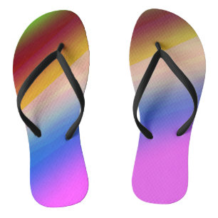 Blue green rainbow abstract texture pattern art  t flip flops