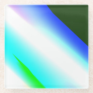 Blue green rainbow abstract texture pattern art  t glass coaster